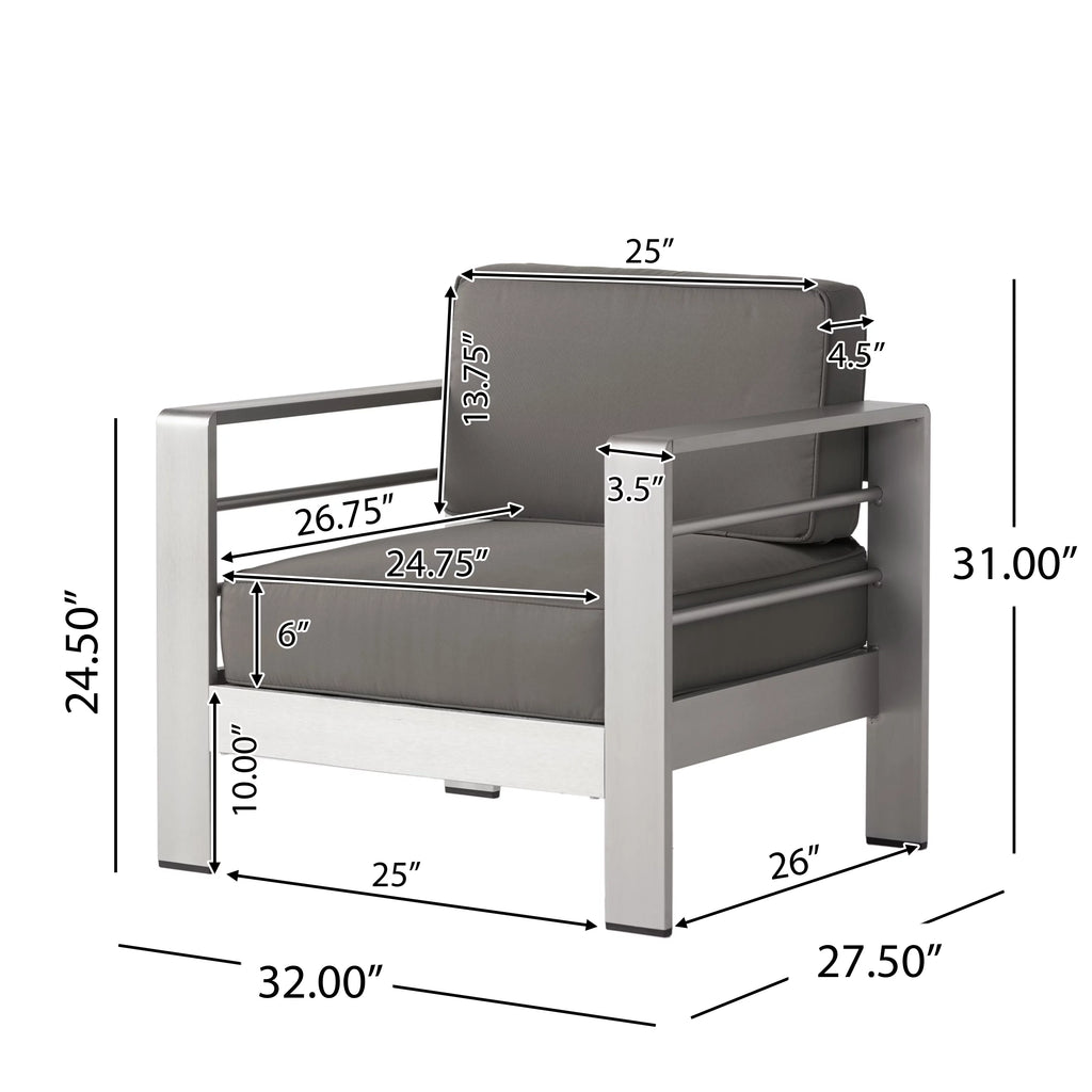 7-Seater Aluminum Patio Sofa Set with Coffee Table K8674