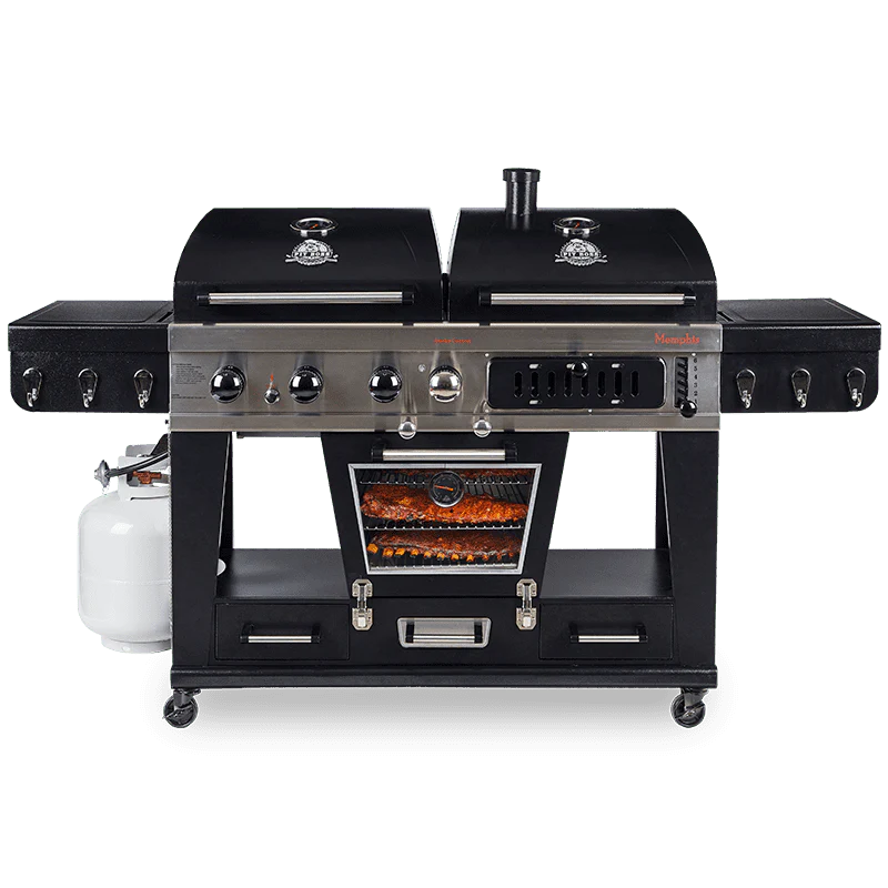 Gas and Charcoal Combo Grill with Electric Smoker Q2784