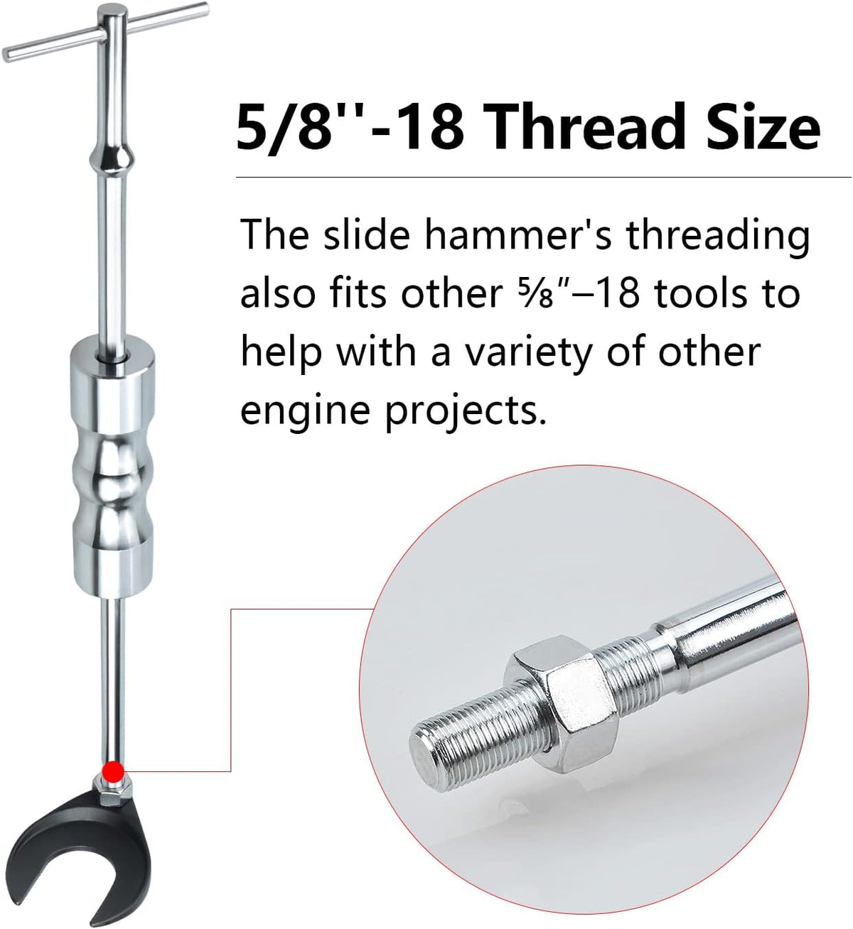 Inner CV Axle Puller Tool Set with 5/8"-18 Slide Hammer & Adapter, Pack of 2 K31818