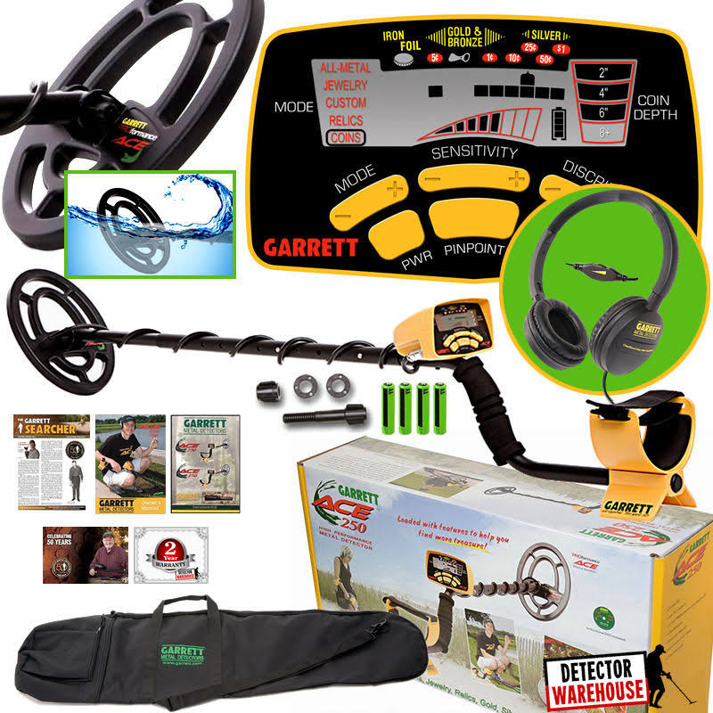 Metal Detector with Waterproof Coil, Headphones, Travel Bag E661572