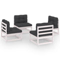 4 Piece White Pinewood Sectional Sofa Set with Cushion C230