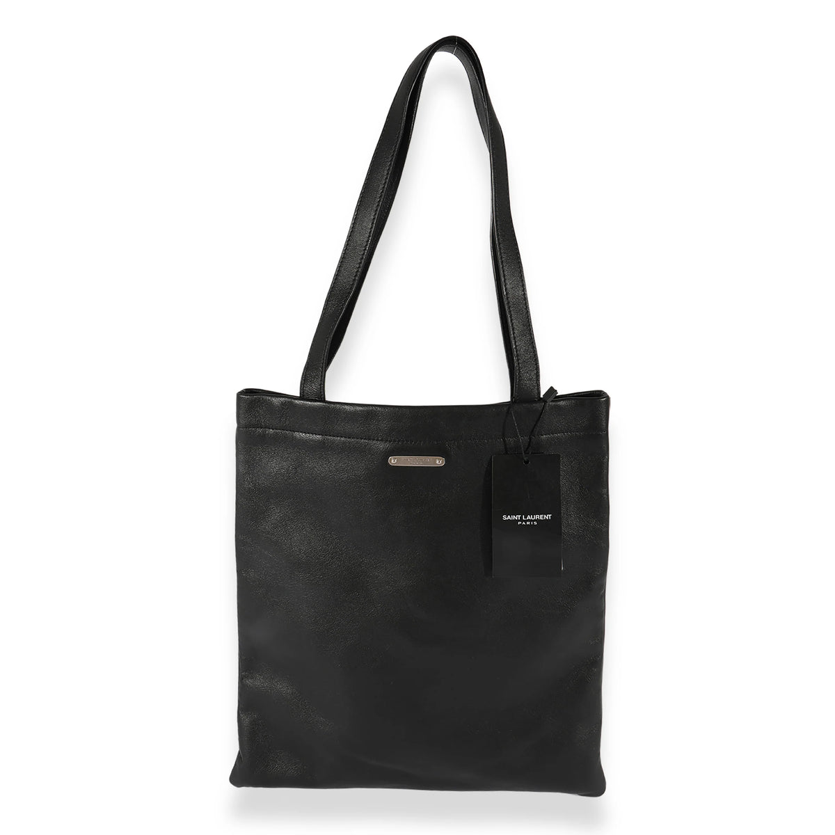 Black Calfskin Flat Shopping Tote W831040