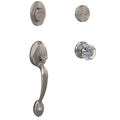 Satin Nickel Single Cylinder Door Handleset with Glass Door Knob M39945
