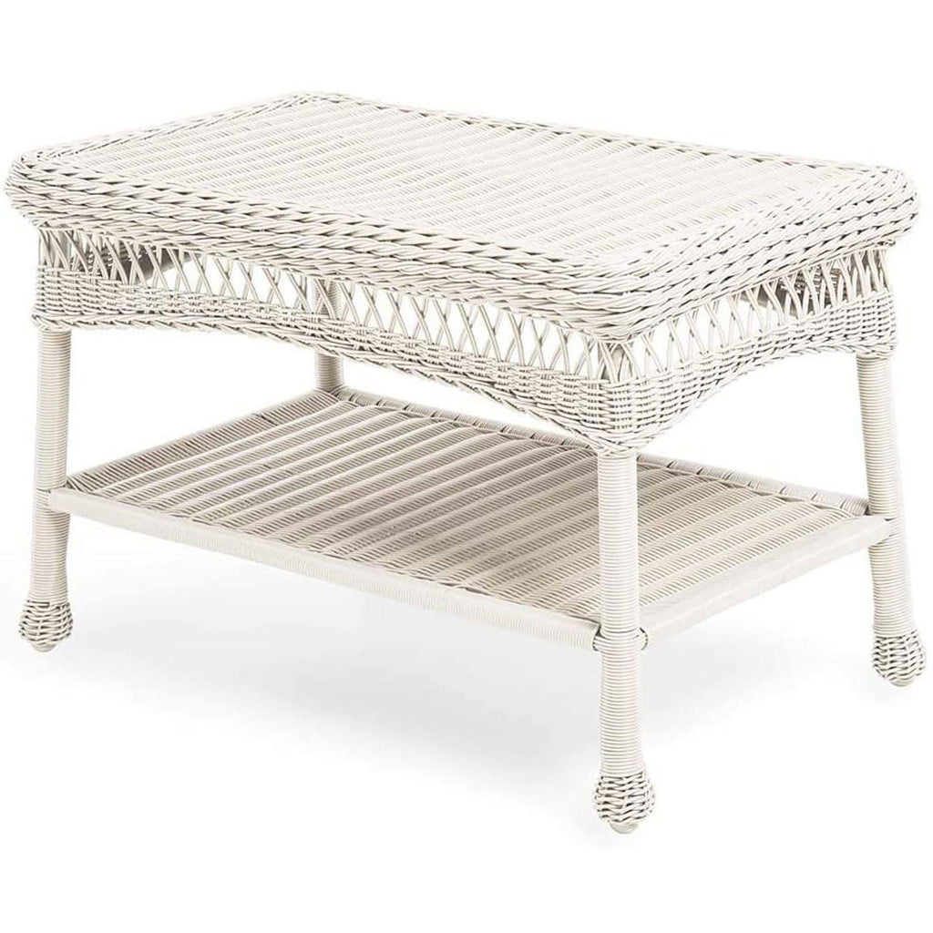 White Resin Wicker Coffee Table U584375