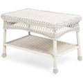 White Resin Wicker Coffee Table U584375