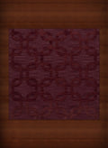 Burgundy Rectangles Loops 8' x 8' Square Area Rug O930