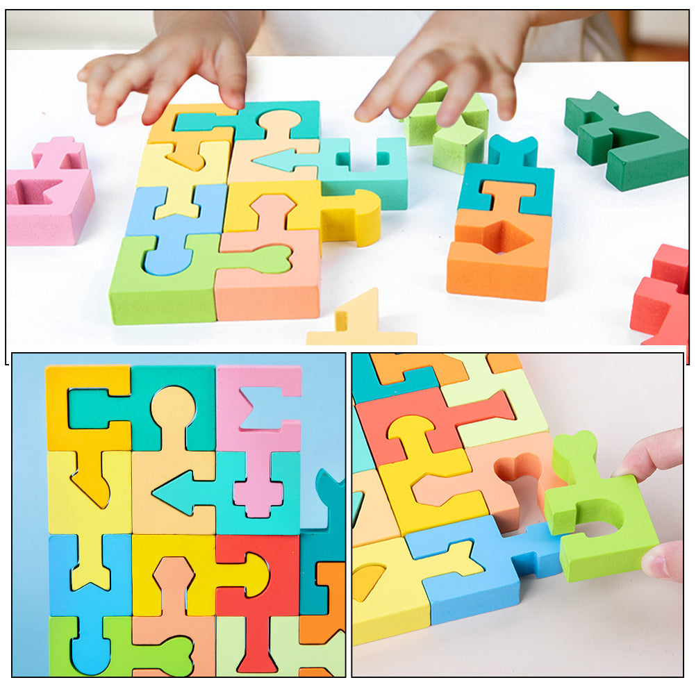 Wooden Shape Matching Blocks Puzzle M52756