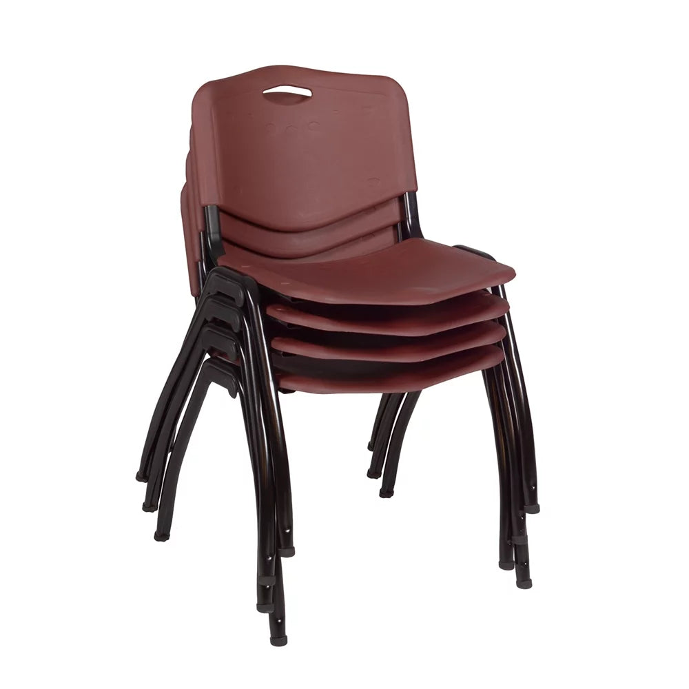 36" Square Breakroom Table & 4 Stack Chairs C6279