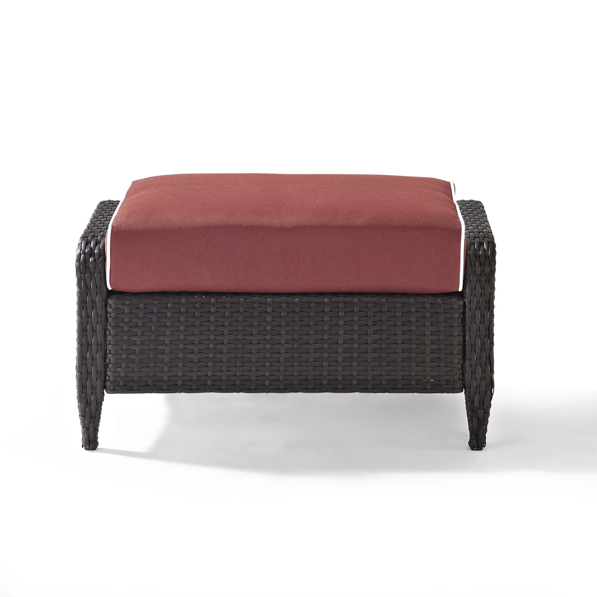 Sangria Red Outdoor Wicker Ottoman N7008