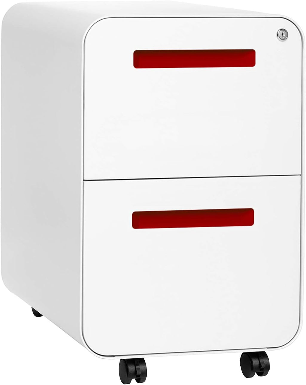 White 2-Drawer Mobile File Cabinet B3436
