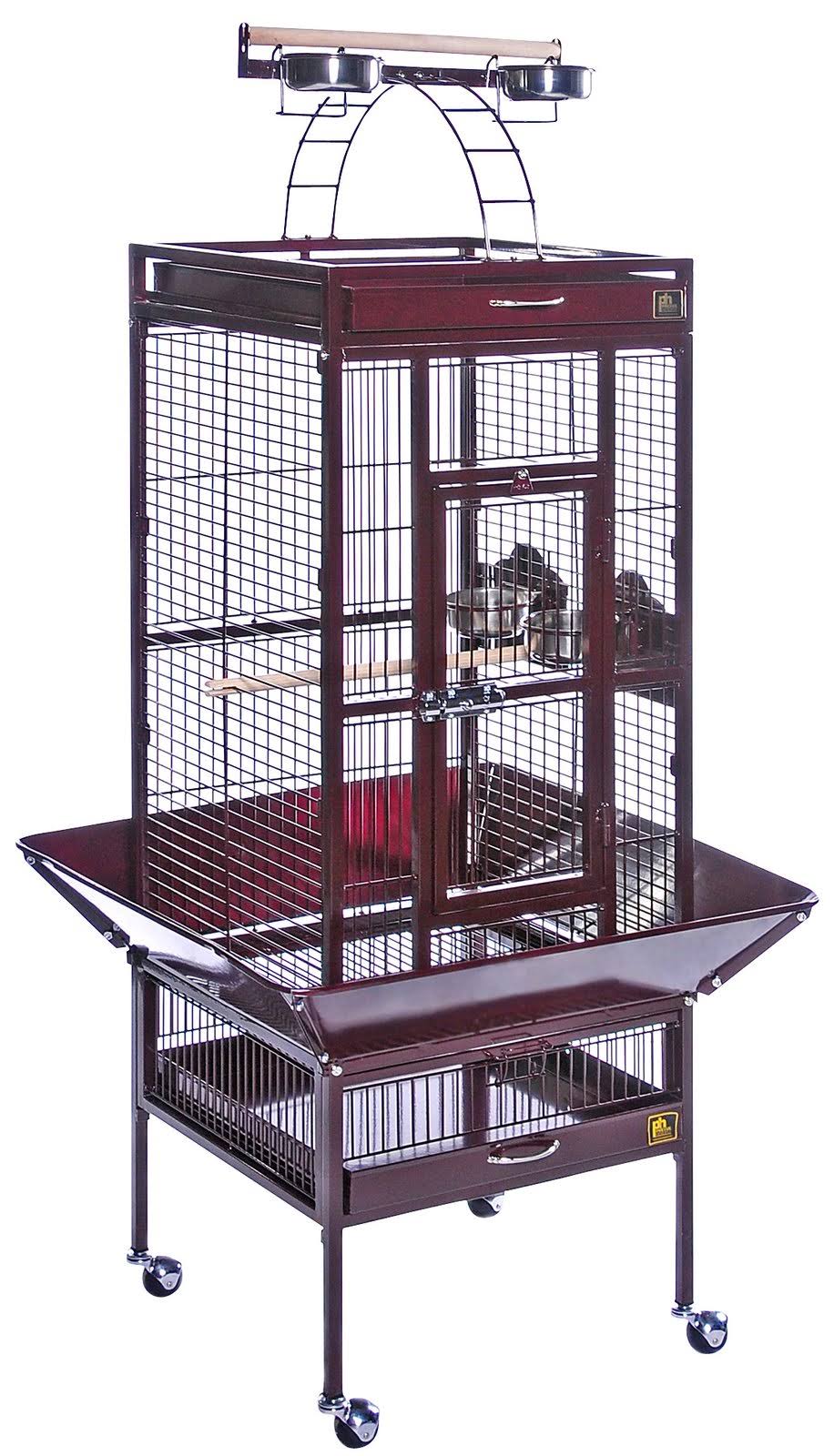 18x22 x 18x22 x 57x22 Garnet Red Wrought Iron Cage L5496