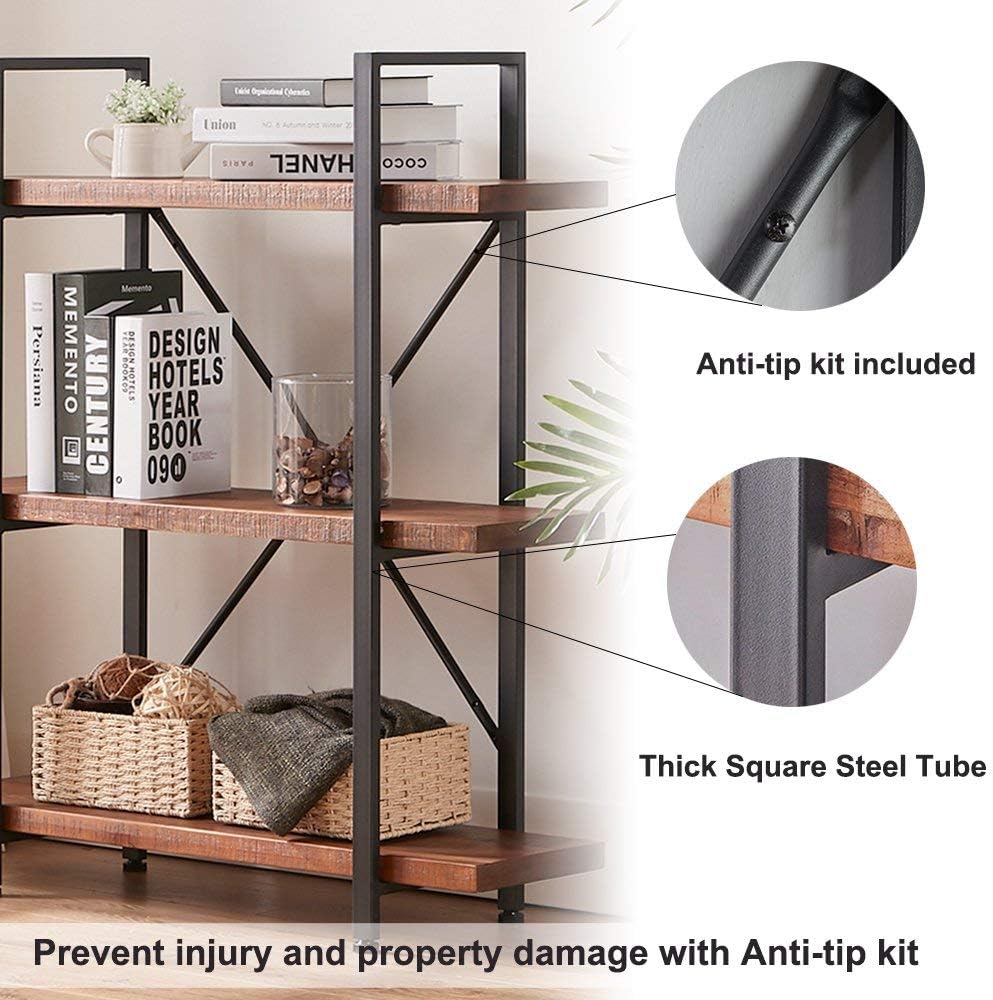 Solid Wood 3 Tier Bookshelf V59826