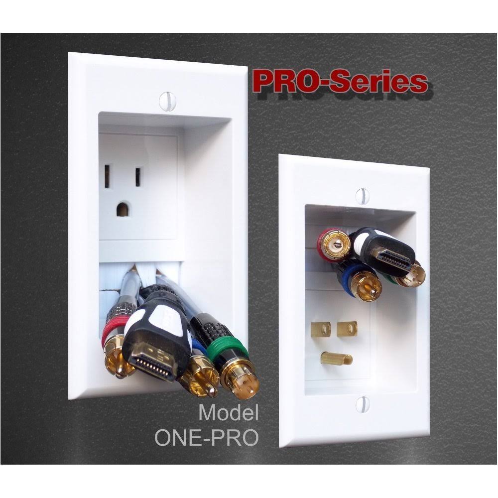 Single-Outlet Recessed In-Wall Cable Management System X44241