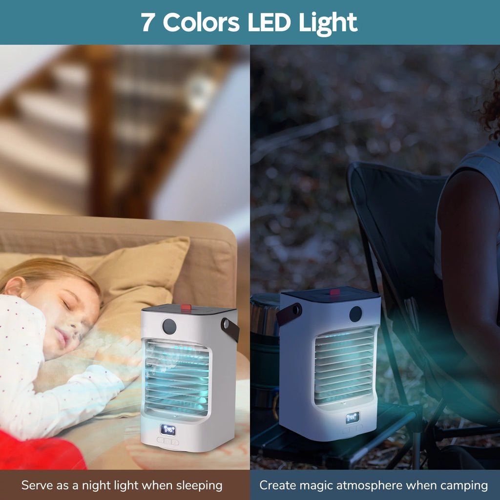 Portable Tabletop Air Cooler Fan with LED Light H852854