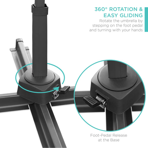 10ft Solar LED Cantilever Patio Umbrella L842680