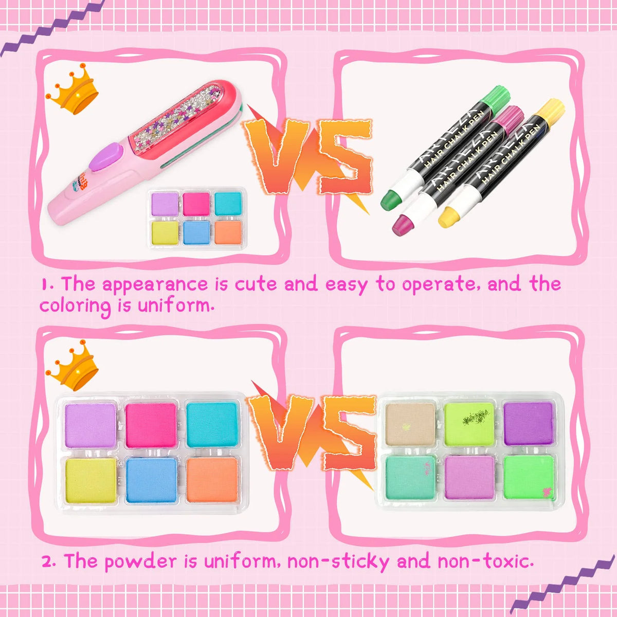 Hair Chalk Set for Kids DIY Hair Color Dye Chalk P310