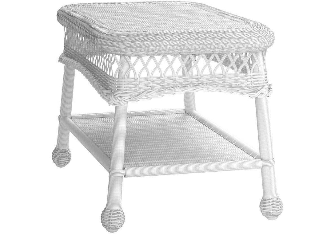 White Resin Wicker Coffee Table U584375