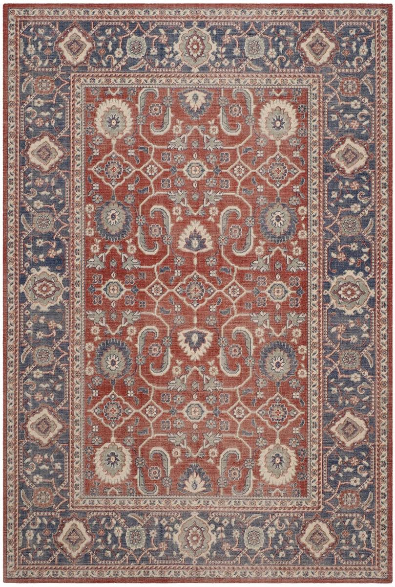 Rust / Navy Rectangle Rug M903657