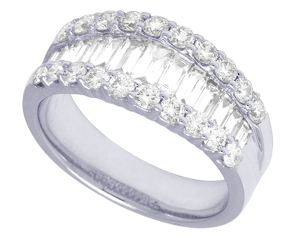 18K White Gold Solitaire Diamond Band 9MM 2.0 CT E743854