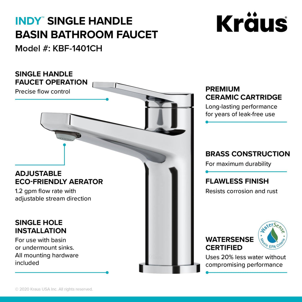 Single Handle Bathroom Faucet - Stainless Steel C4574