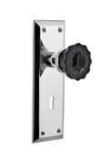 Bright Chrome Double Dummy Glass Door Knob with Keyhole B97285