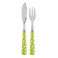 Set of 4 White Dots Lime Fish Set J6294