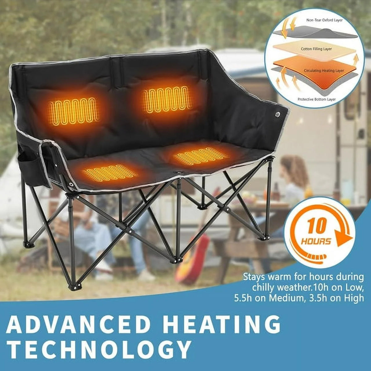 Heated Double Folding Camping Chair I606