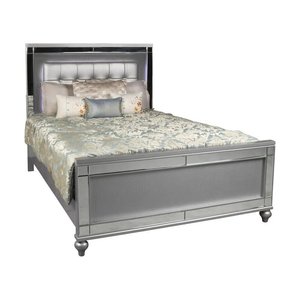 Solid Wood King Size Lighted Bed D4898