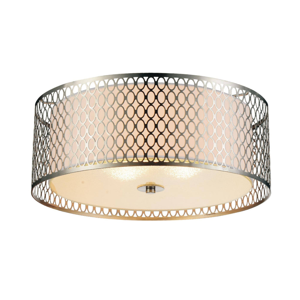3-Light Satin Nickel Flush Mount X9409