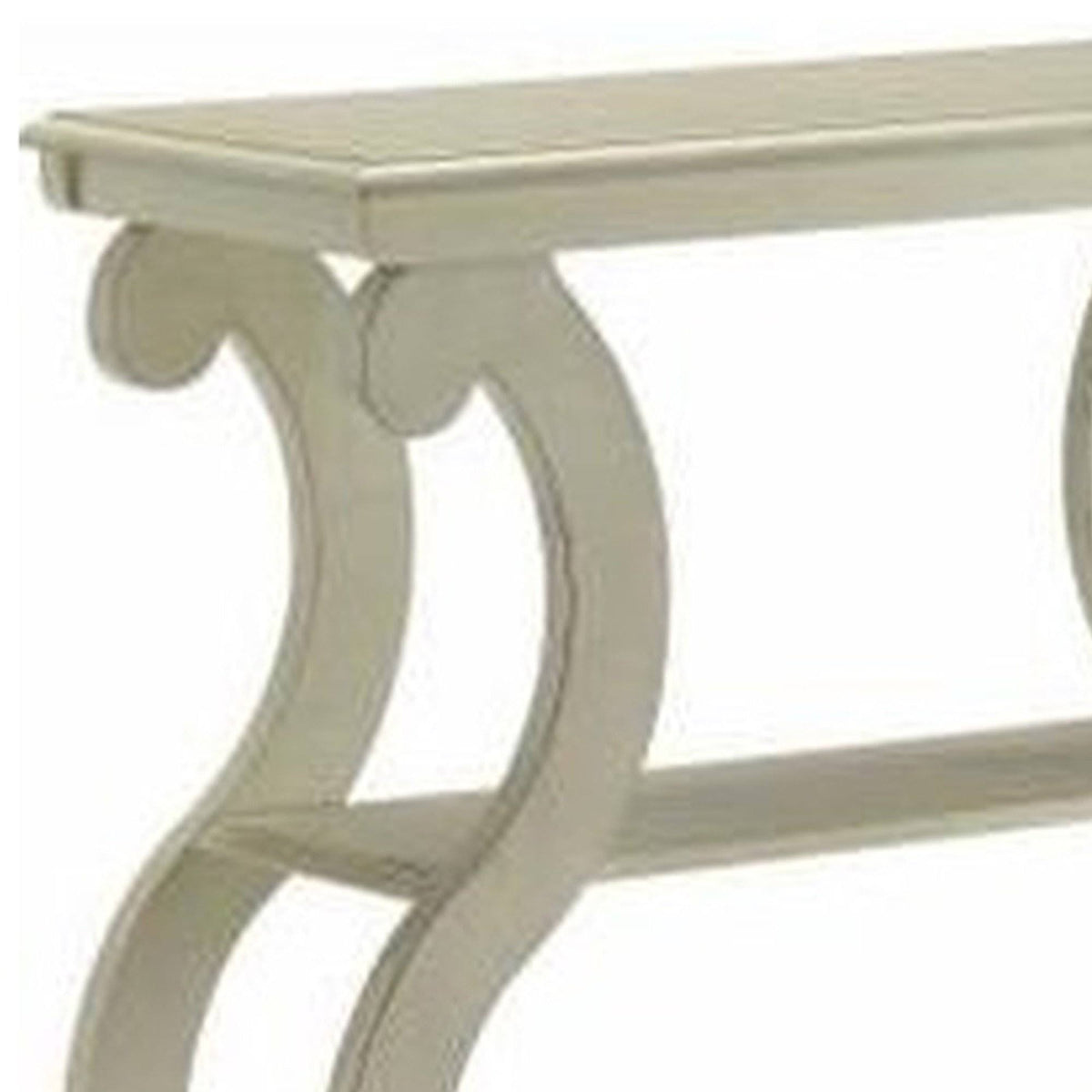 White Wooden Console Table with 2 Open Bottom Shelves R802