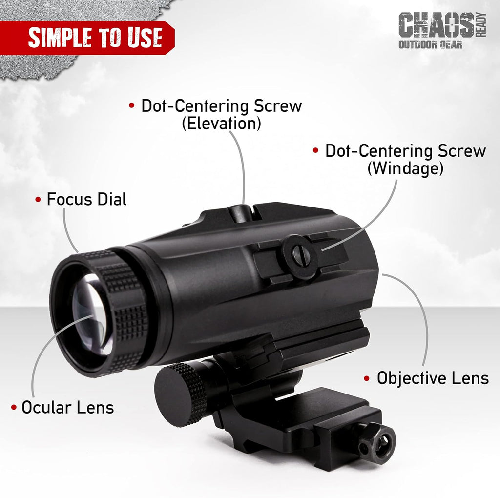 3X Red Dot Magnifier with QD Side Flip Mount P763
