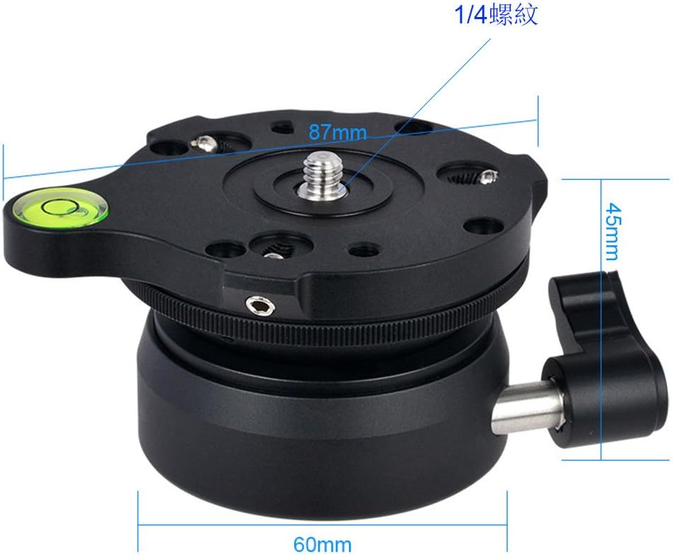 Tripod Leveling Base with 3/8 and 1/4'' Screw, Aluminum, 60mm, Pack of 2 W35921