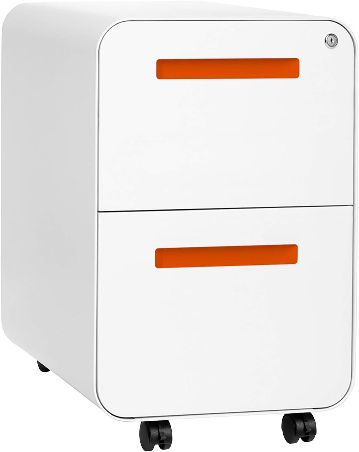 White 2-Drawer Mobile File Cabinet B3436