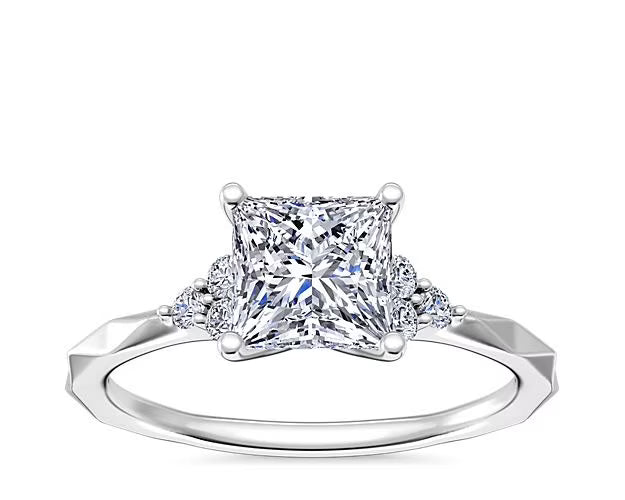14K White Gold Princess Cut Diamond Ring R27335