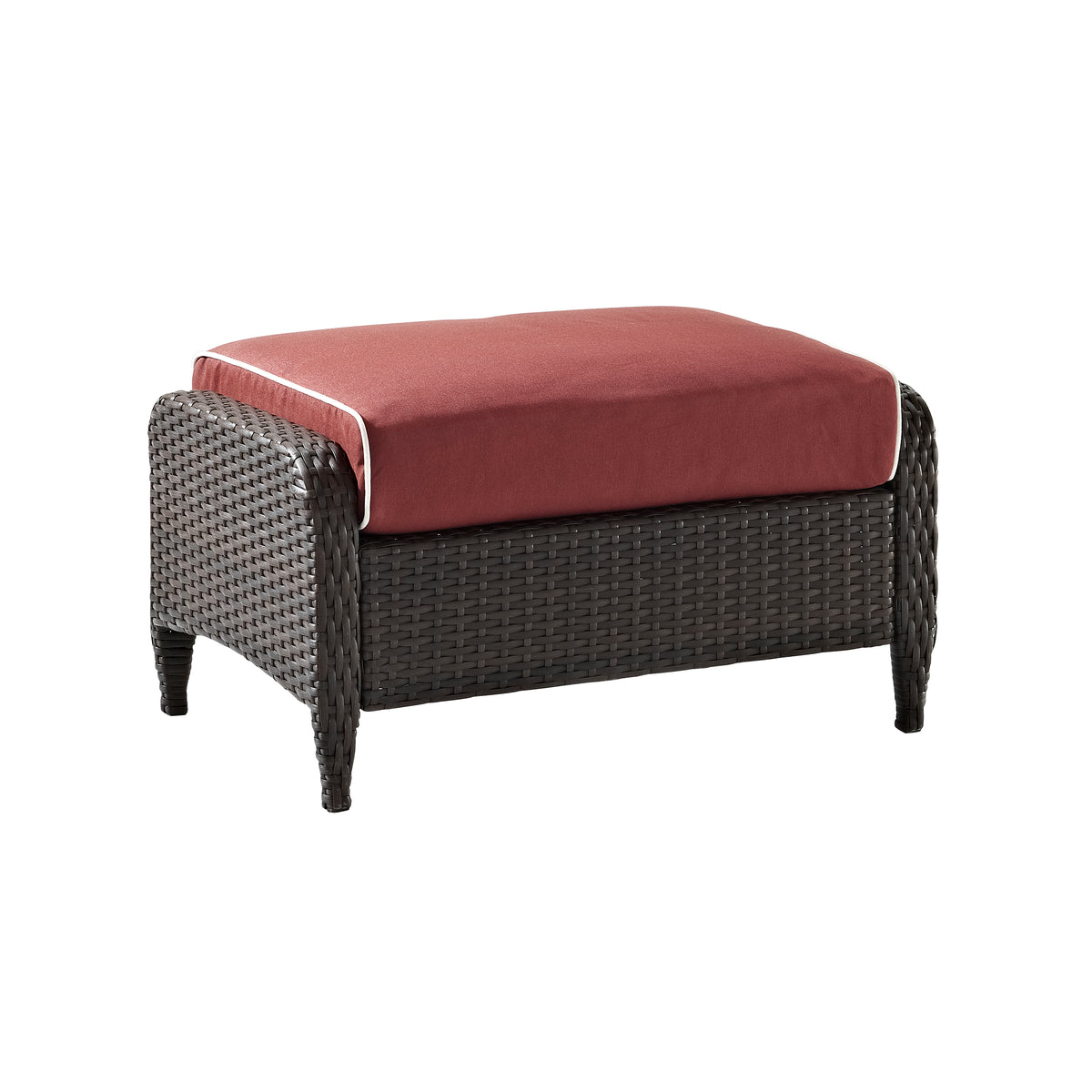 Sangria Red Outdoor Wicker Ottoman N7008