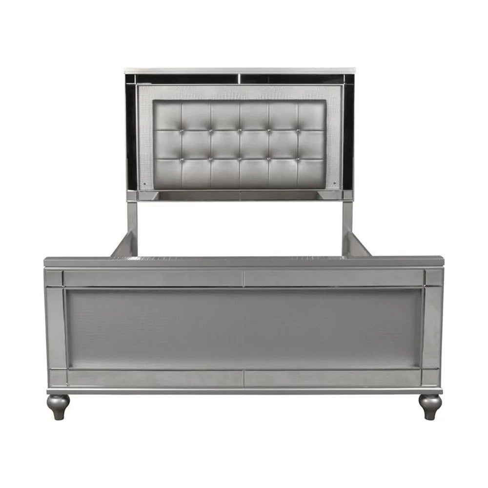 Solid Wood King Size Lighted Bed D4898