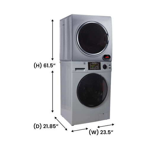 110V 1.6 cf Washer and 3.5 cf Vented Digital Dryer in Silver V9573