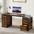 63" Computer Desk with 8 Drawers F8418