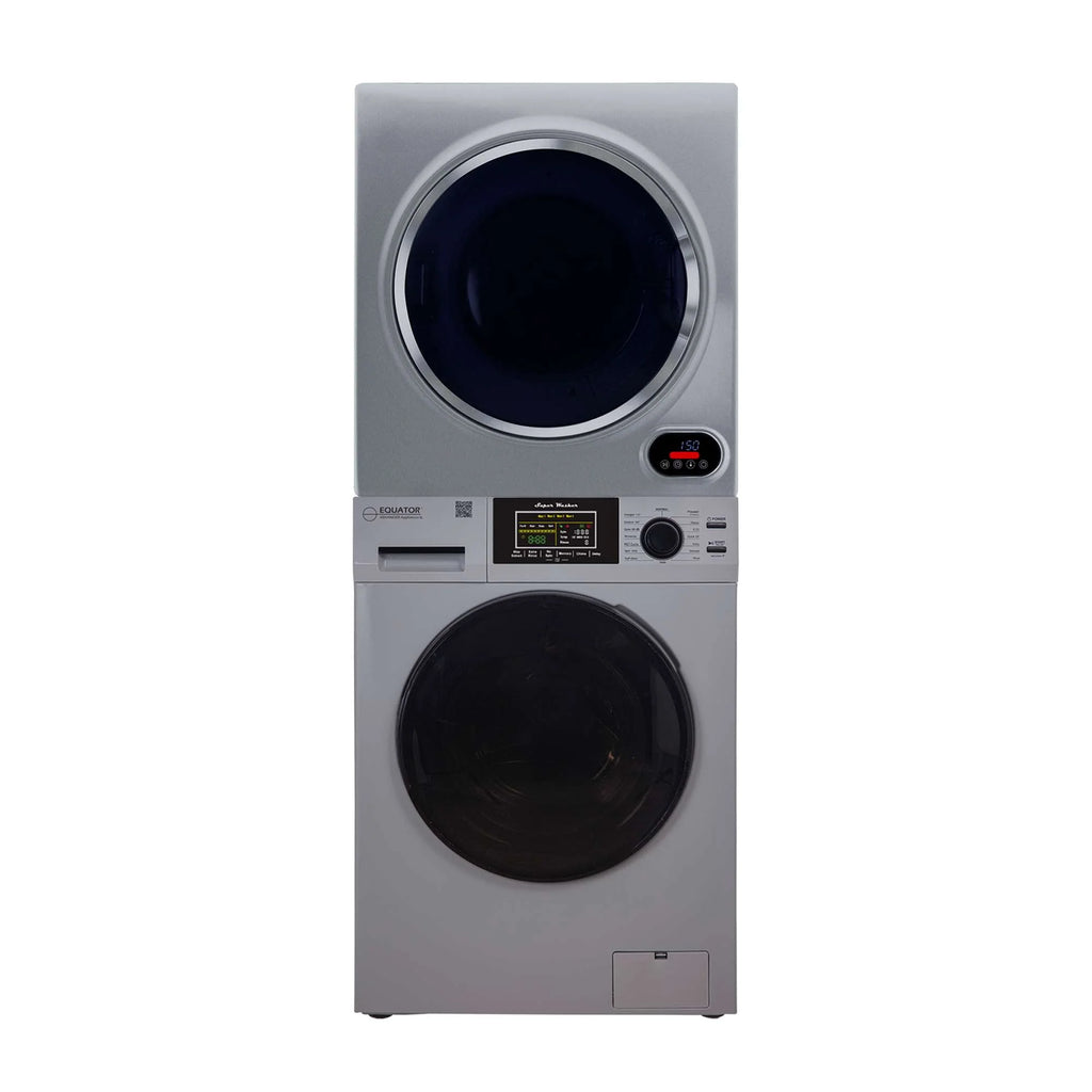 110V 1.6 cf Washer and 3.5 cf Vented Digital Dryer in Silver V9573