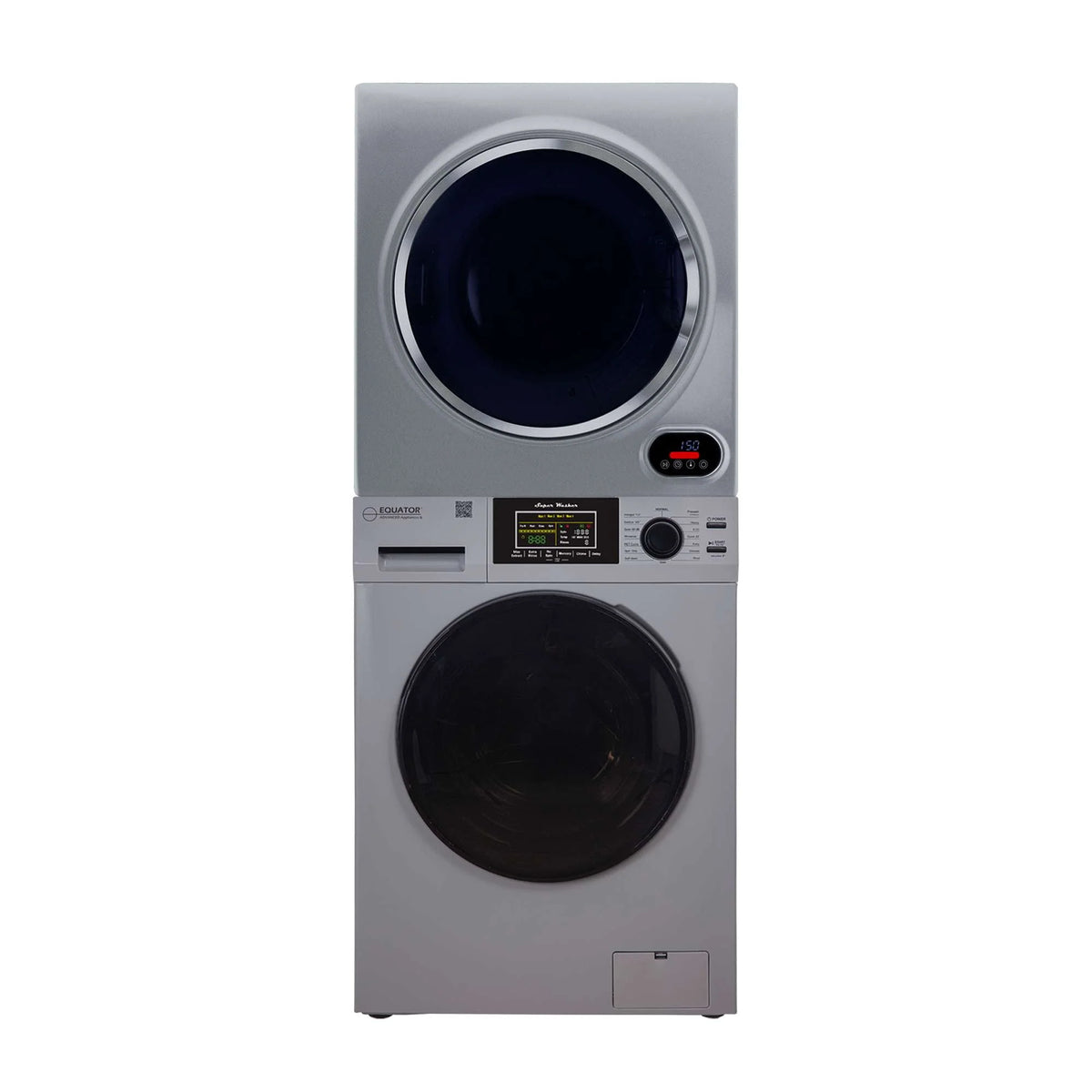 110V 1.6 cf Washer and 3.5 cf Vented Digital Dryer in Silver V9573