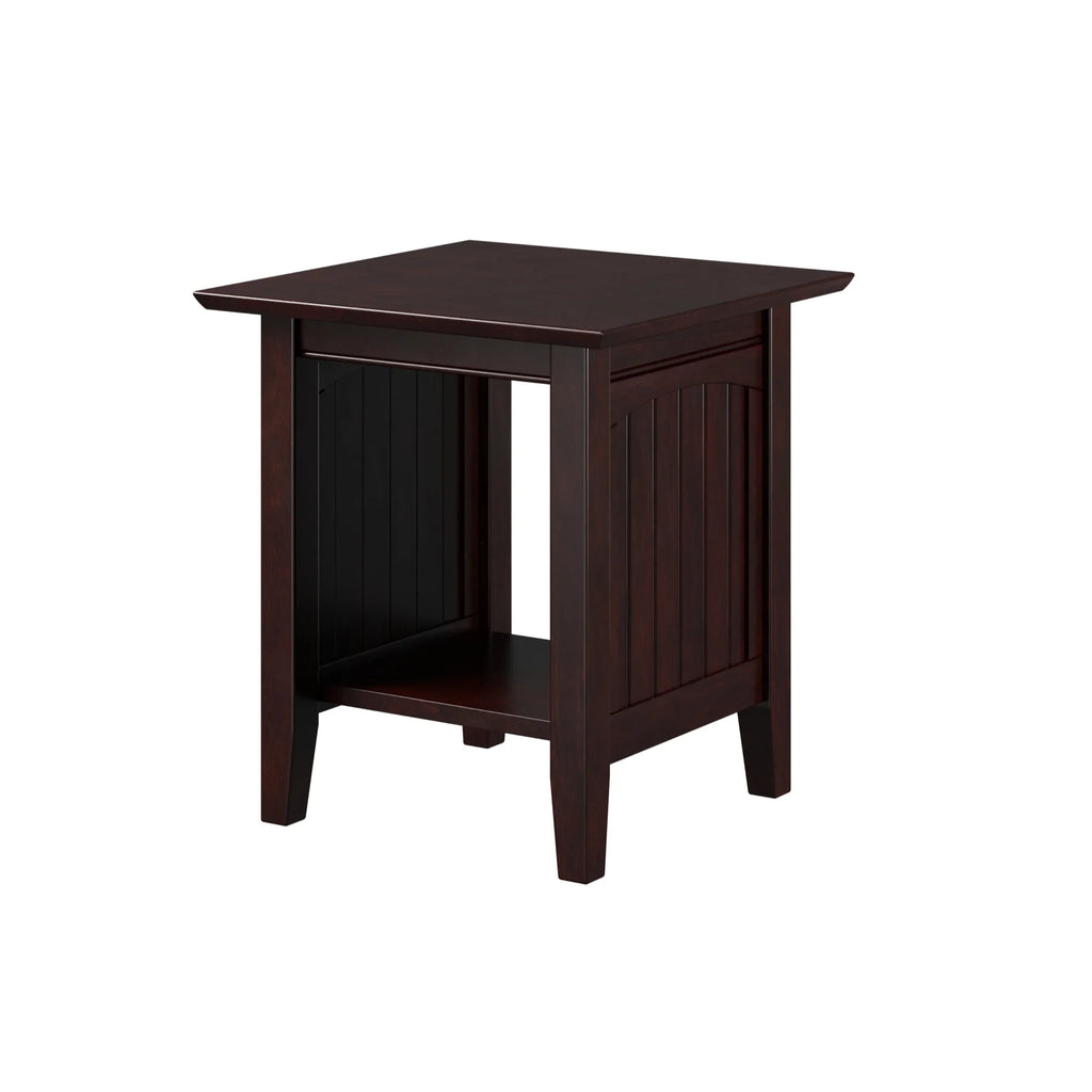 Solid Hardwood End Table Set of 2 Black Espresso N770864