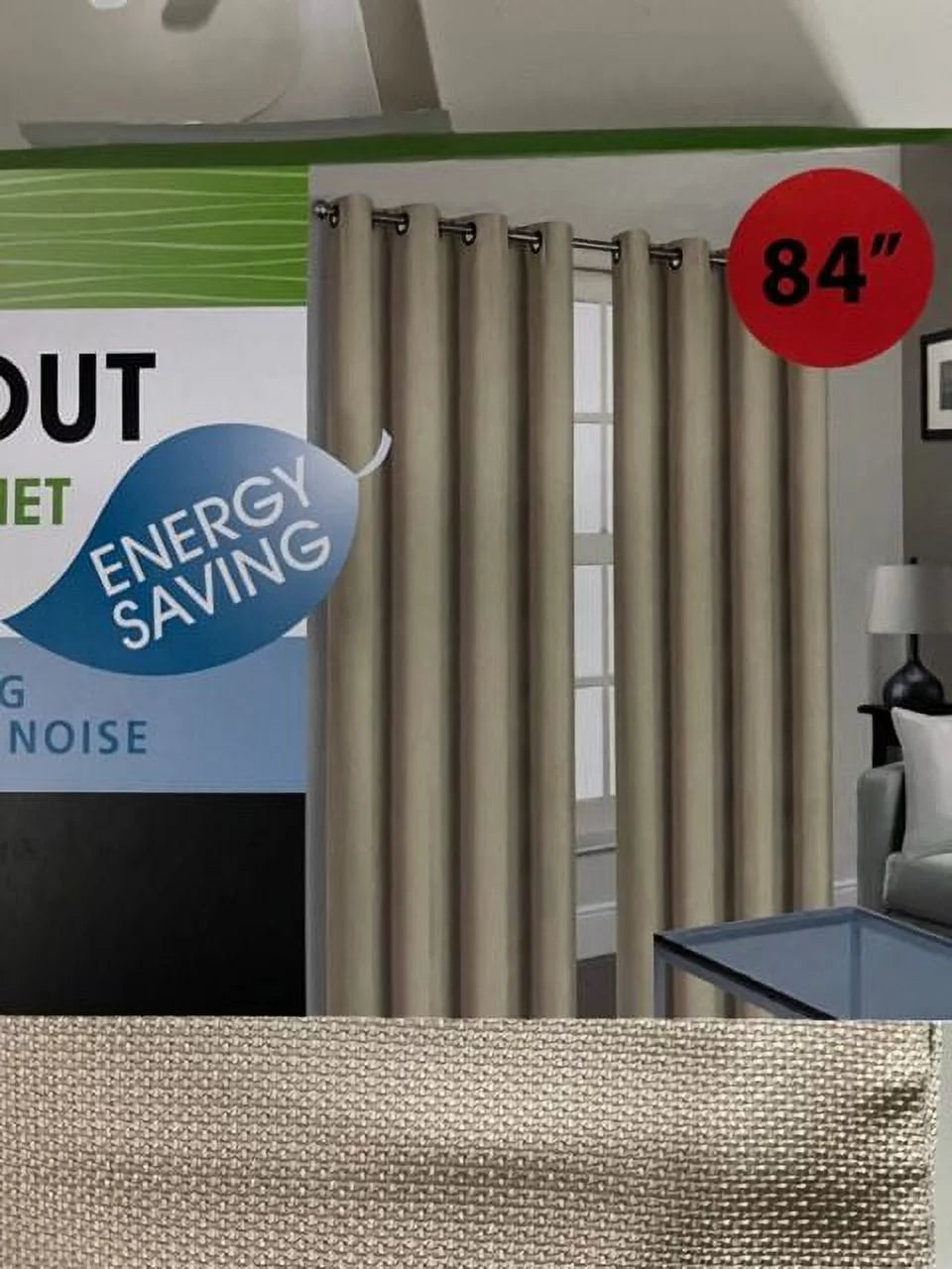 Set of 2 Blackout Thermal Lined Grommet Top Curtain Panels 84 Long Z2309