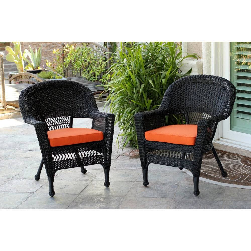 Black Wicker Chair (Set of 2) L419