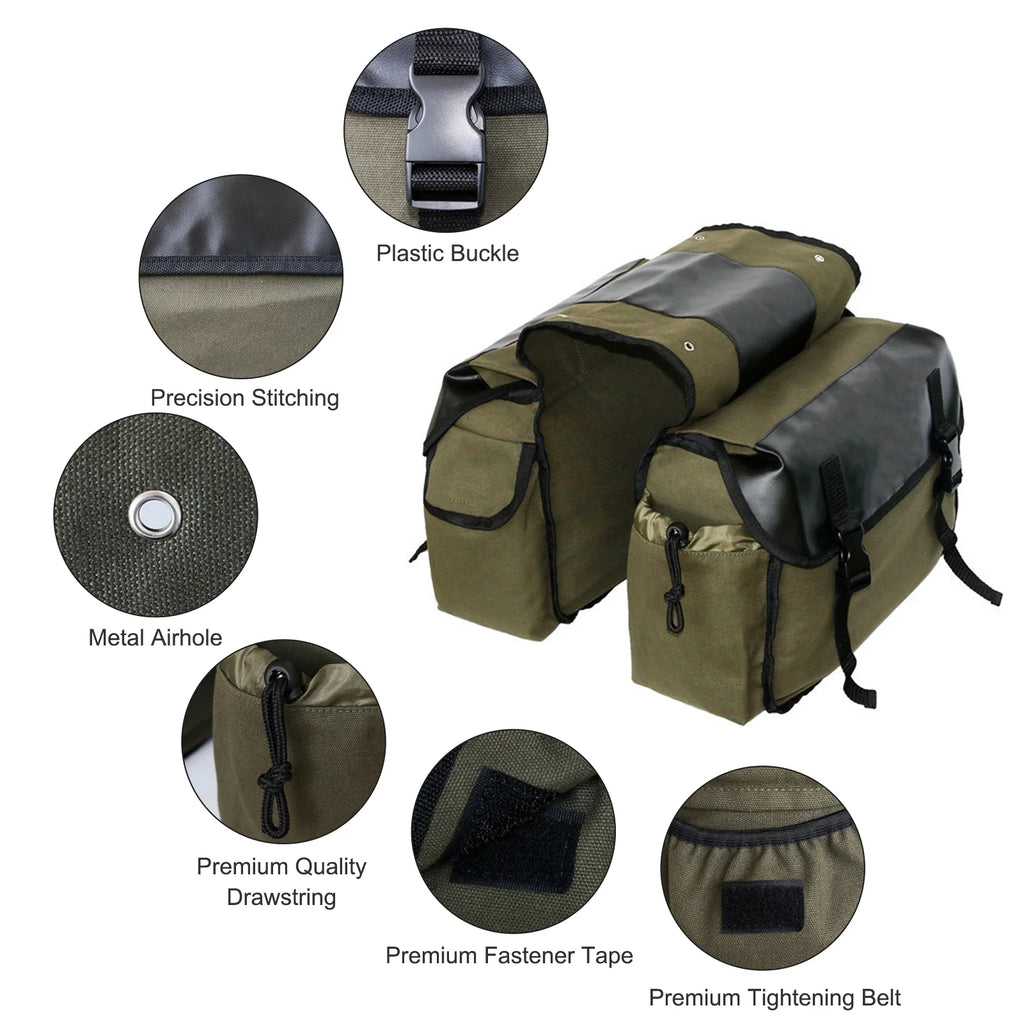 Canvas Waterproof Motorbike Saddle Bag G724414