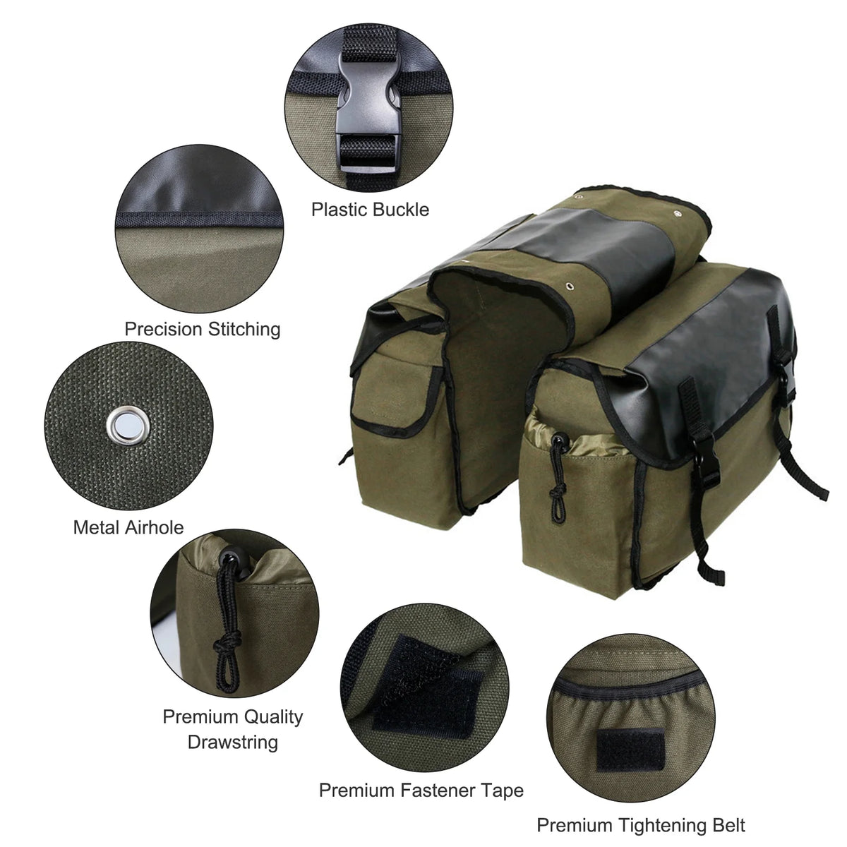Canvas Waterproof Motorbike Saddle Bag G724414