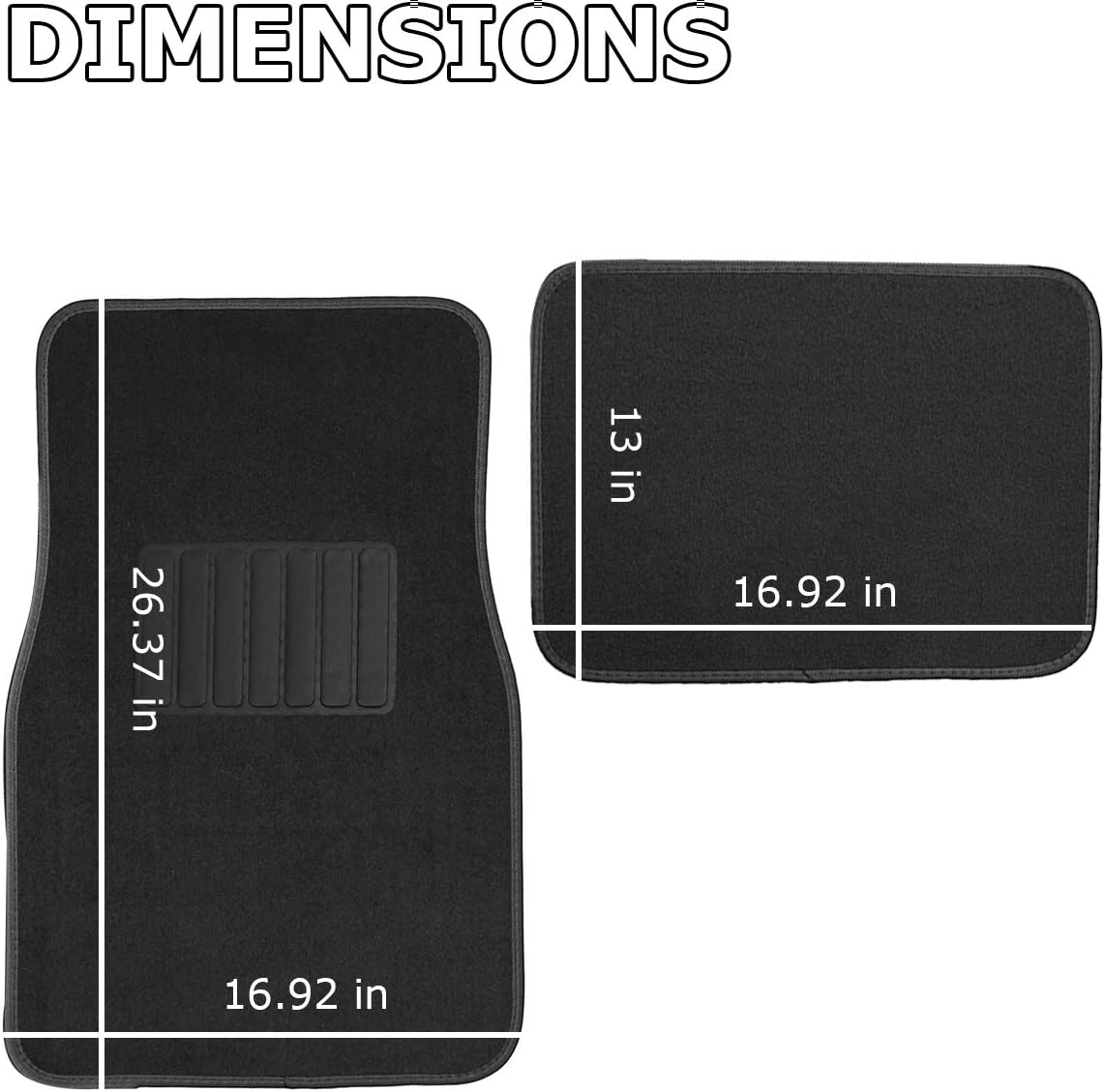 4 Piece Black All Weather Car Floor Mats D346706