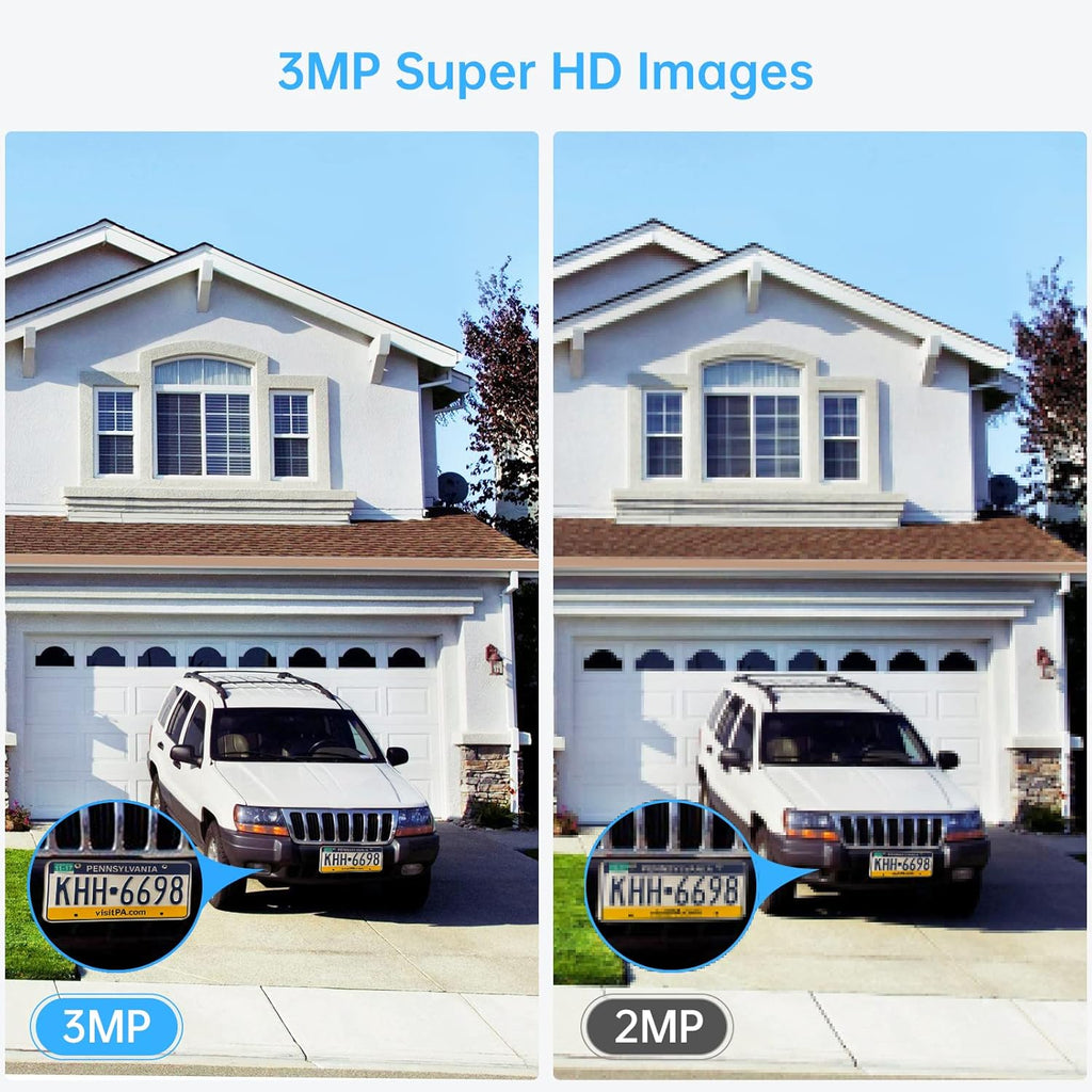 3MP Wireless Security Camera System with 12" Monitor 2TB Hard Drive, 8CH NVR Kit, 4Pcs Outdoor Indoor CCTV IP Cameras M7691