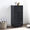 Black 6-Drawer Mobile File Cabinet B5123
