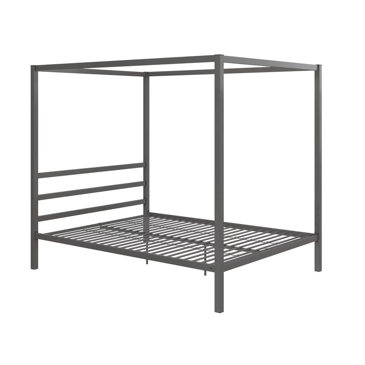 Queen Gunmetal Gray Metal Canopy Poster Bed C869808