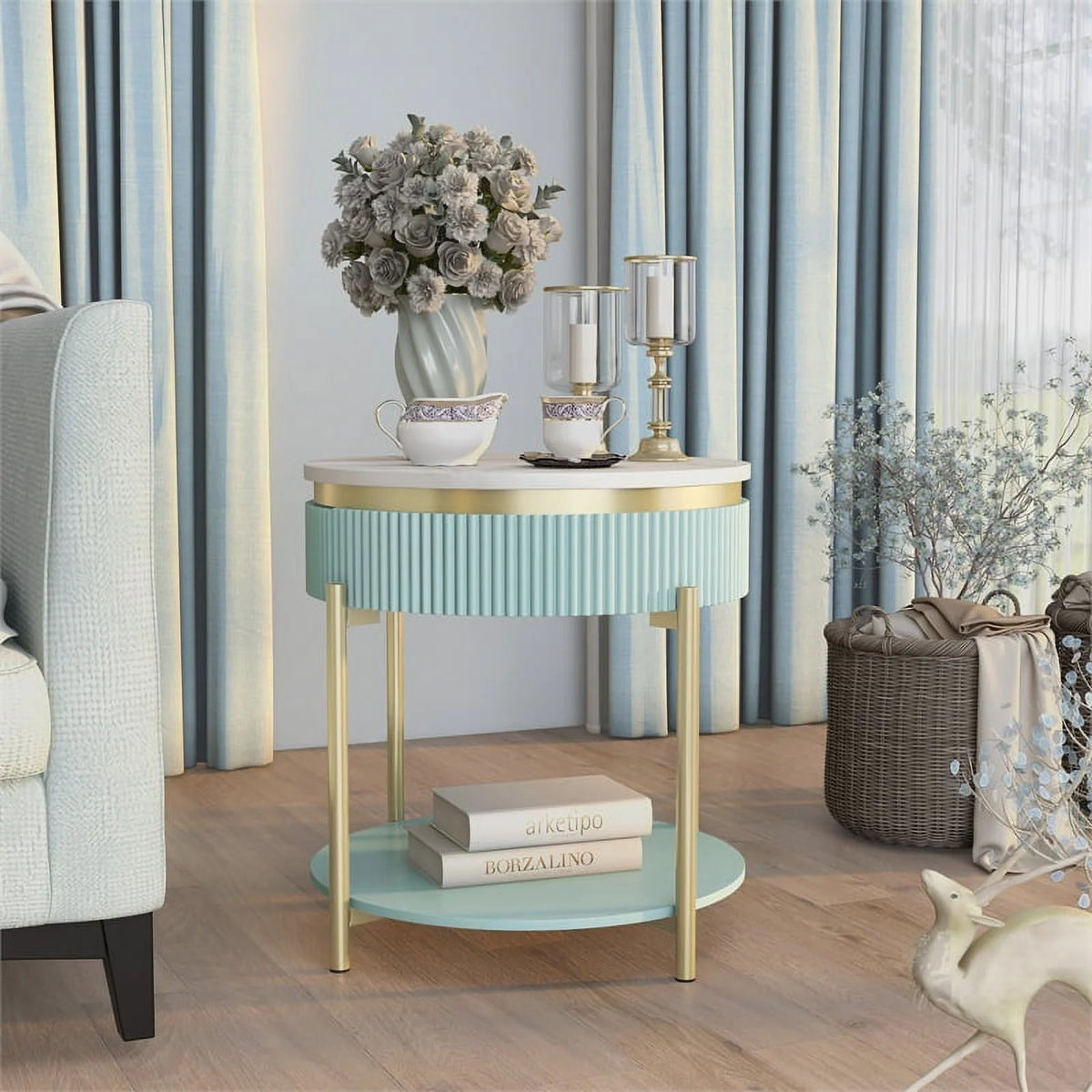 Contemporary Wood 1-Drawer End Table H163